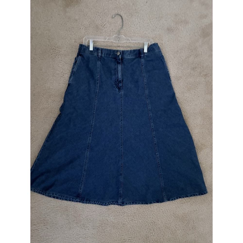VTG Orvis Denim Maxi Skirt Womens 12  A Line Western Ranch Y2K Cottage Core